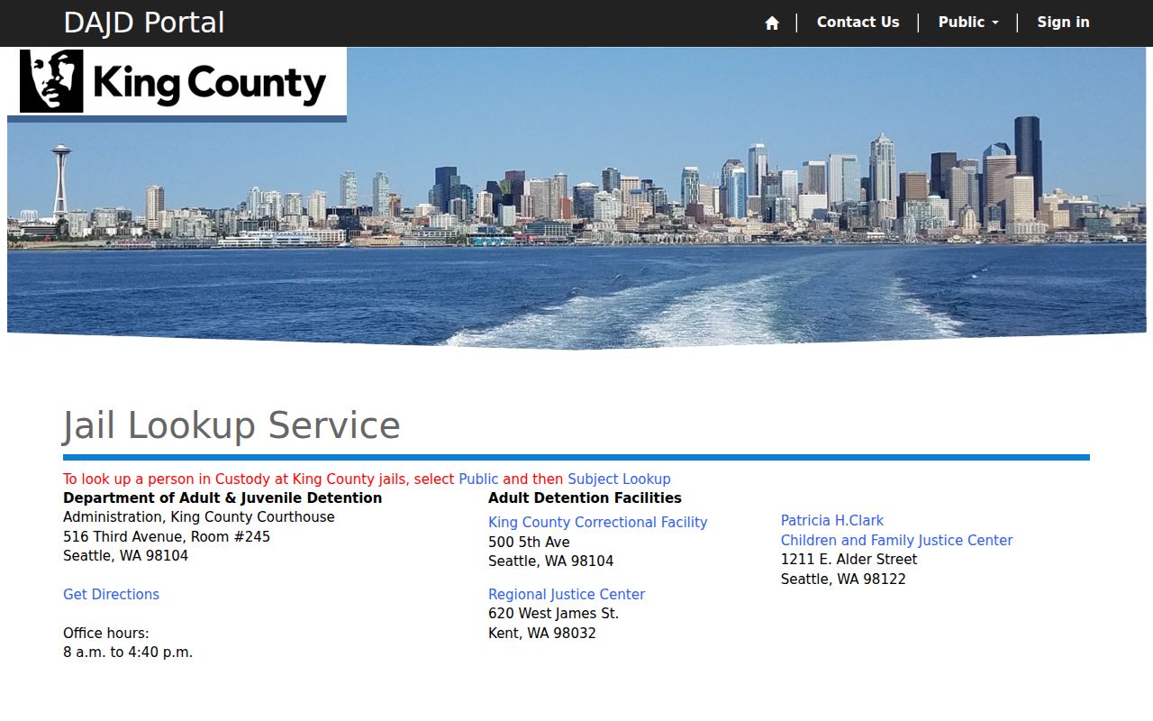 SeaTac public records search in the King County Subject Lookup Tool